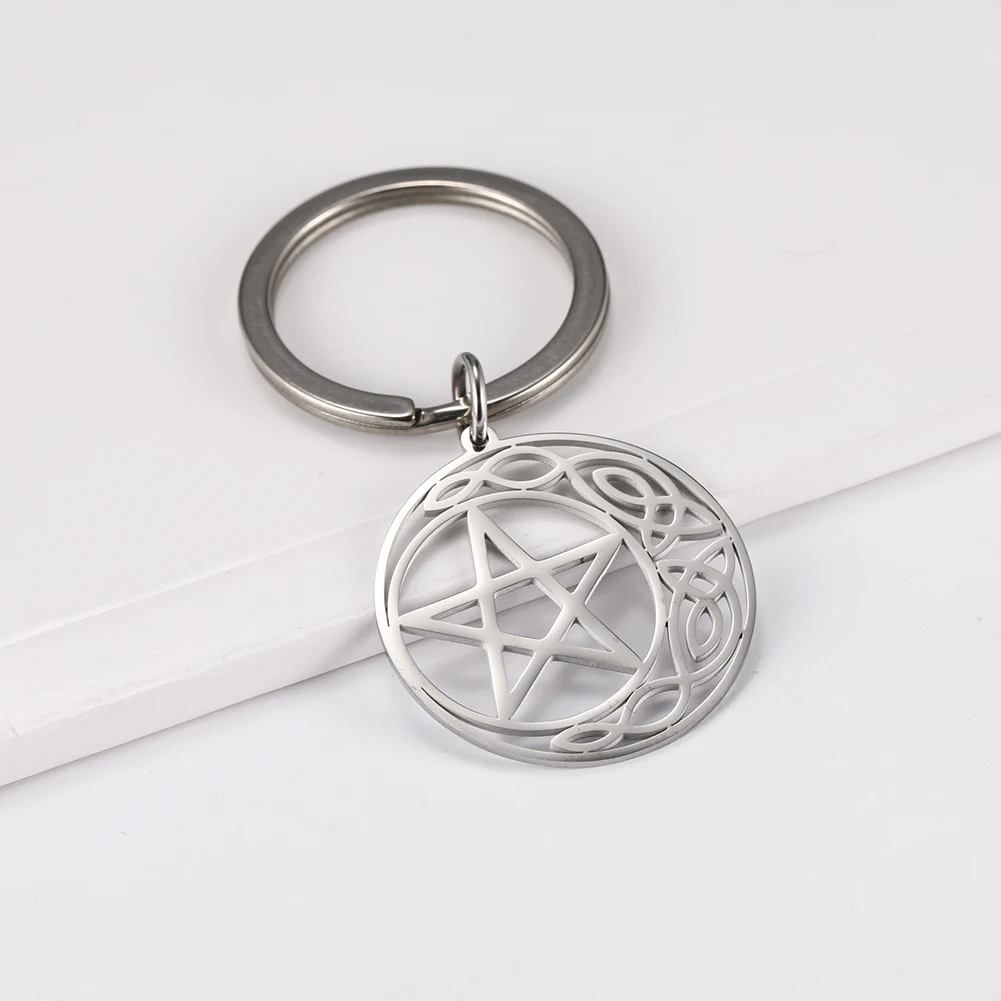 Винтажный религиозный кулон с пентаграммой брелок из нержавеющей стали вырезами