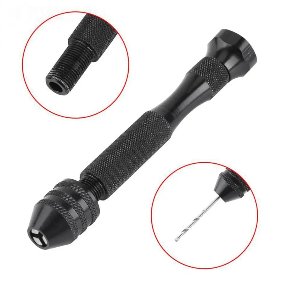 

11pcs Woodworking Drilling Rotary Tools Manual Twist Drill Bit Aluminum Alloy Mini Micro Hand Drill with Keyless Chuck