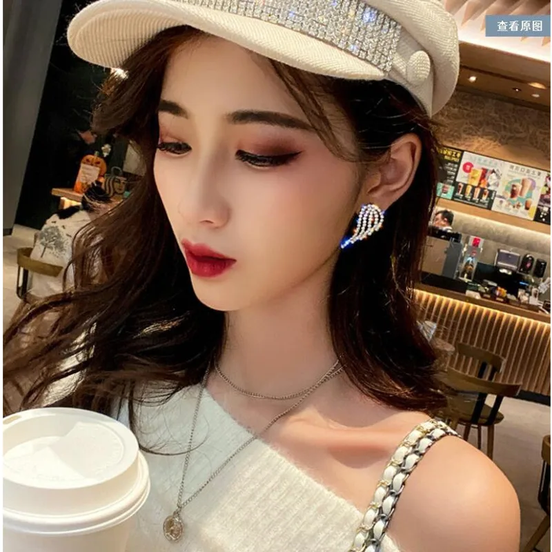 

Luxury Elegant Feather Angel Wings Silver Color Stud Earring for Female Cubic Zirconia Crystal Party Wedding Earrings