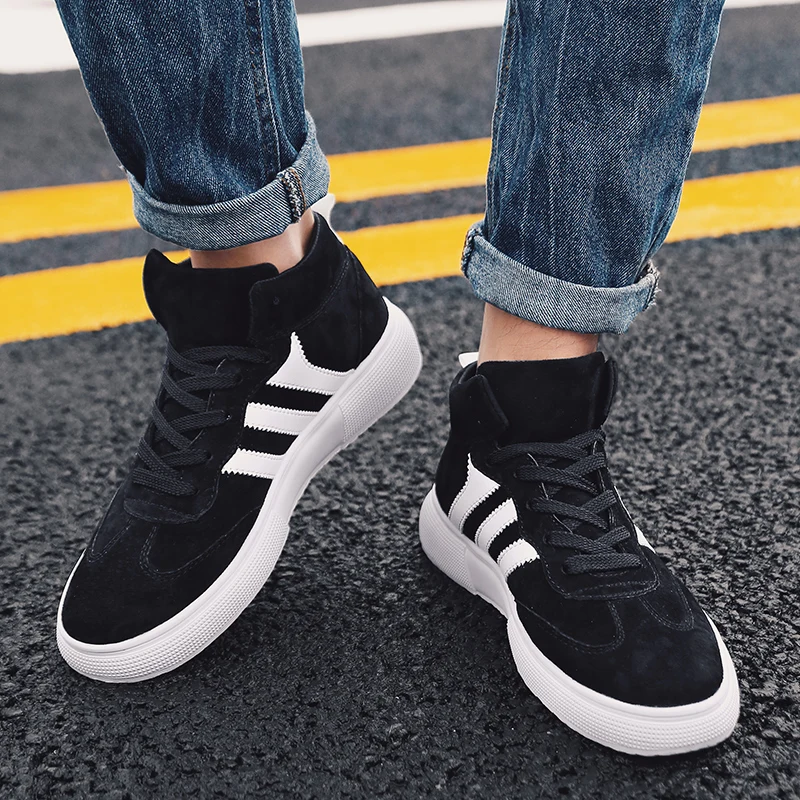 Мужская зимняя обувь Бархатная повседневная с высоким берцем Сохраняющие тепло