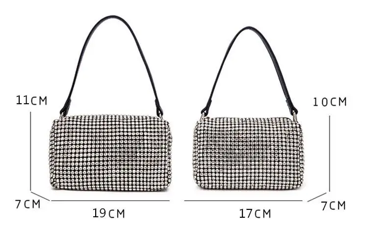 

Classic Trendy Brand Luxry Design Fashion Rhinestone Genuine Leather One Shoulder 102157 Women Handbag Small Square Bag A2