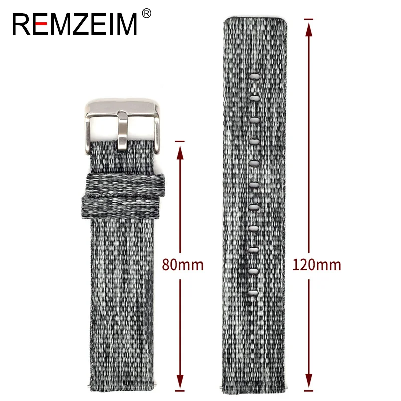 REMZEIM быстросъемный ремешок модный нейлоновый для часов легкий холщовый смарт 18 20