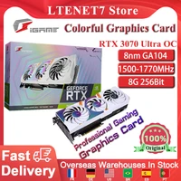 colorful graphics card igame geforce rtx 3070 ultra w oc 8g lhr 256bit gddr6 pci e4 0 video card desktop pc gaming gpu brand new