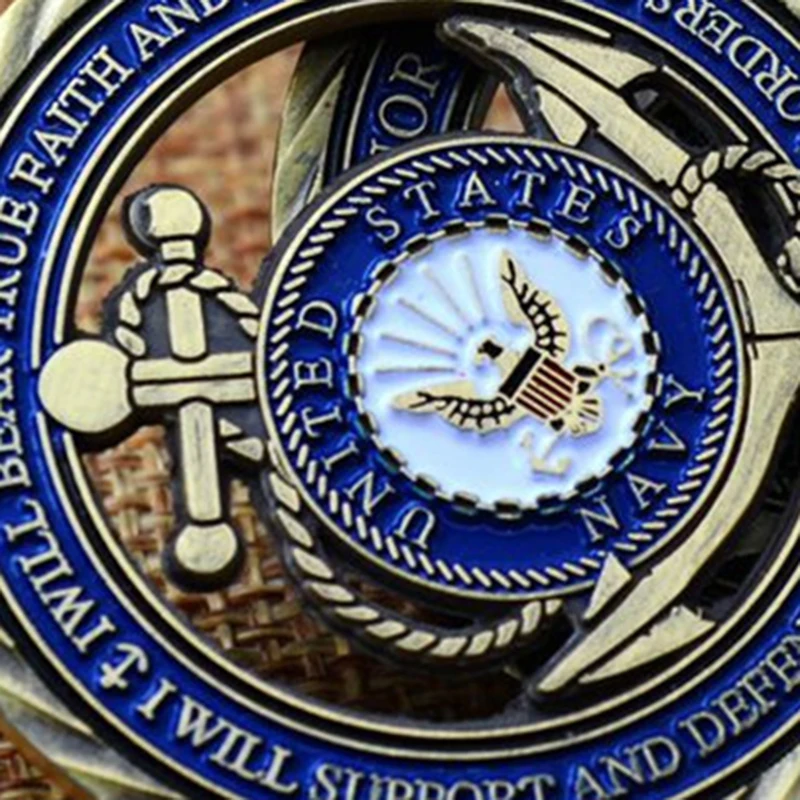 

Mew Antique US Navy Hollow Challenge Coins Anchor Collectibles Coin Commemorative Souvenir Military Collection Business Gifts
