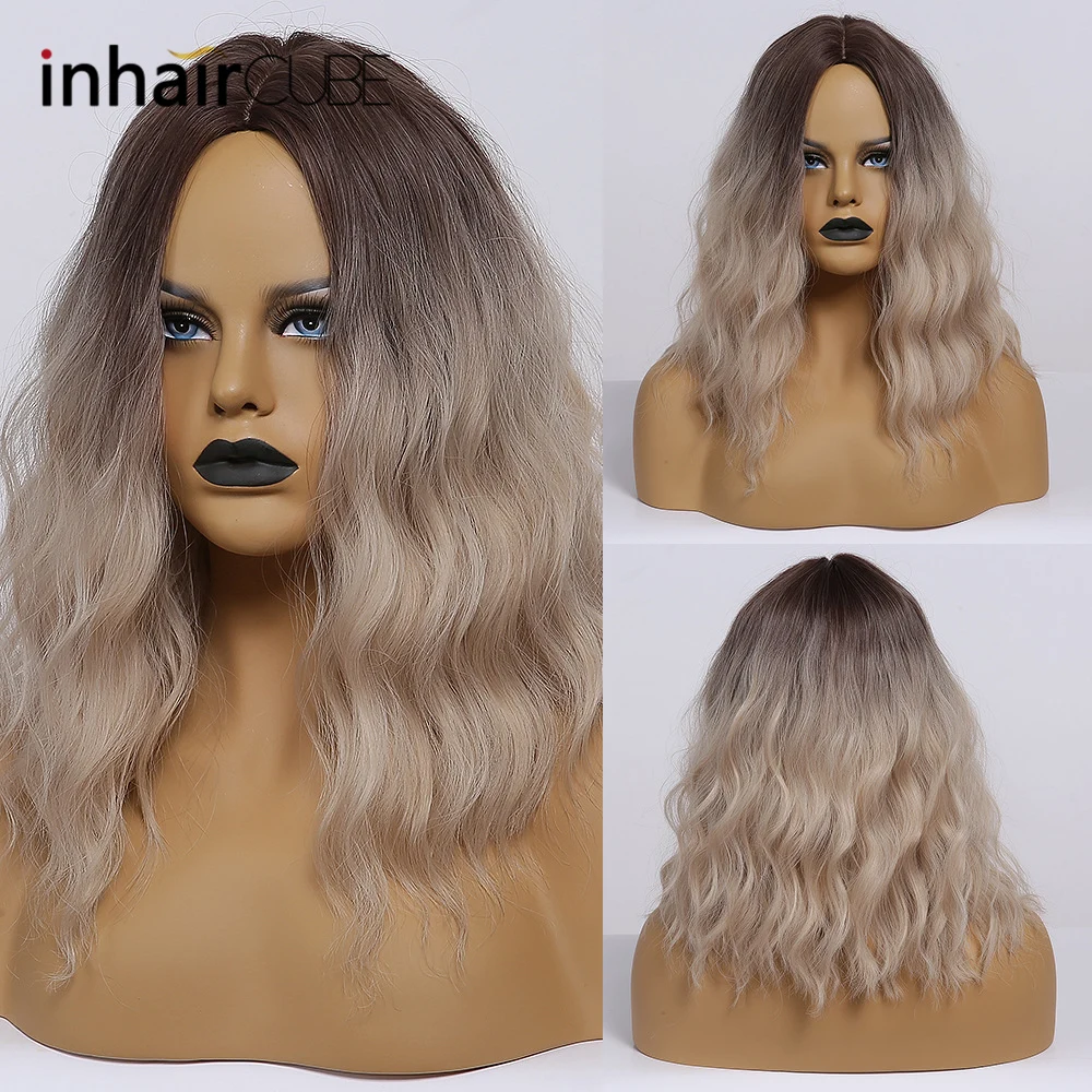 Парик Inhaircube для женщин термостойкий синтетический с натуральными волосами Омбре