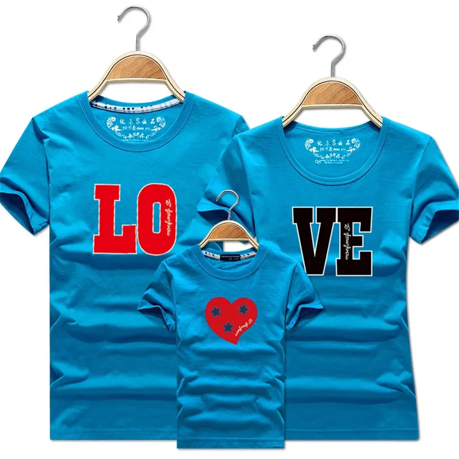 Одежда для мамы и дочери семейный образ надпись Love принт мама ребенок сын папа