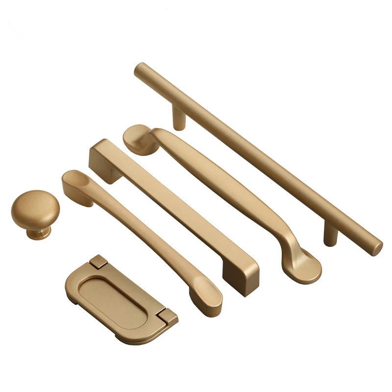 

Golden Simple Fashion Aluminum Alloy Furniture Handles Bookcase Handles Wine Cabinet Handles Door Knob Handles For Cabinet