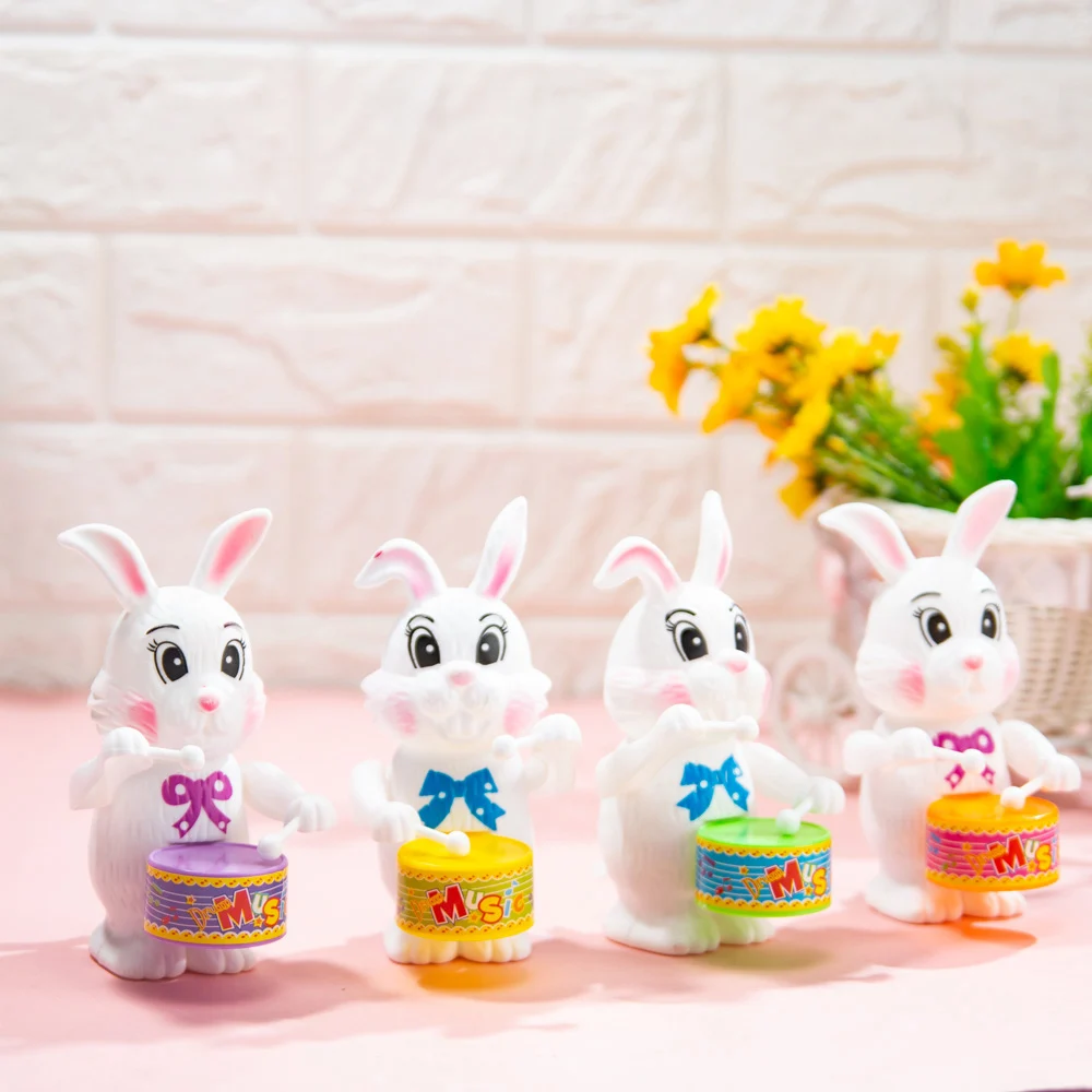 

1pc Cartton Rabbit Drumming Clockwork Wind-Up Toys for Children Funny Game Educational Baby Birthday Surprises Newest