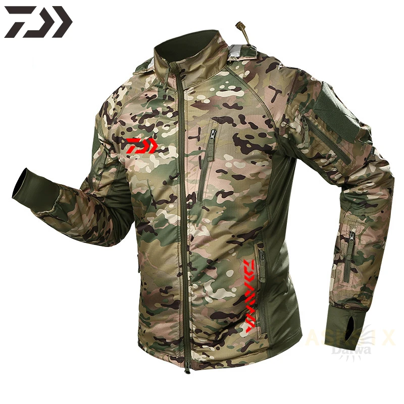 

2021 New Daiwa Hoodie Velvet Fishing Clothing Waterproof Windproof Winter Fishing Clothes Camping Hunting Hiking Fishing Jacket