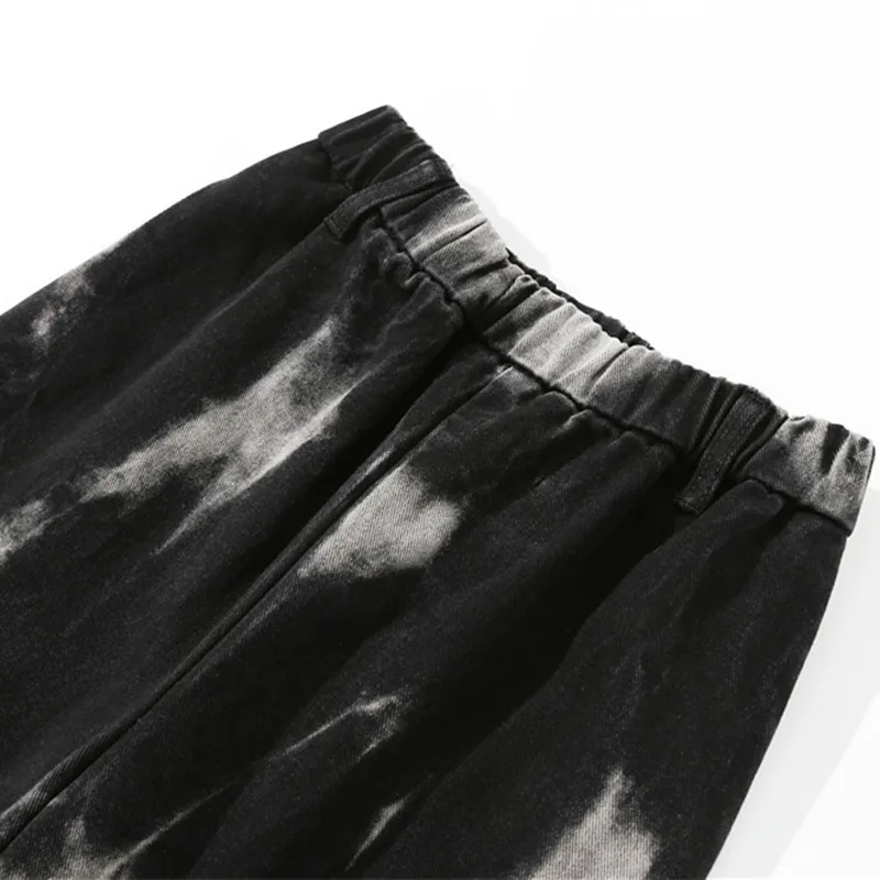 2021 Diablo Style Tie Dye Stylish Men Baggy Elastic Jeans Trousers Straight Loose Streetwear Male Punk Denim Pants Pantalones
