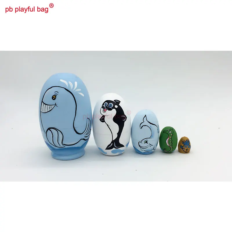 

PB игривая сумка пятислойный яйцо дельфин животные русские куклы Изысканная деревянная искусственная креативная Забавная подарок на день Святого Валентина HG74