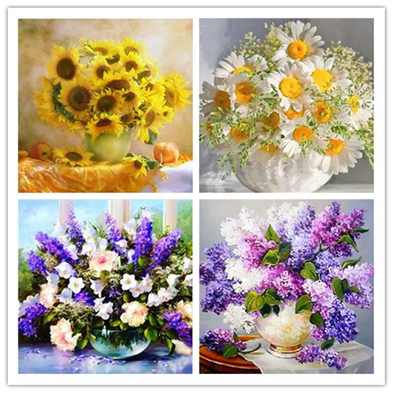 5D алмазная живопись цветок DIY Алмазная вышивка крестиком полное сверление