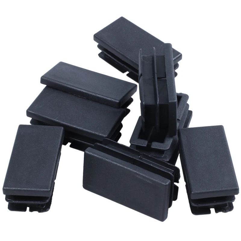 8 Pcs Black Plastic Rectangular Blanking End Caps Inserts 20mm x 40mm CNIM Hot