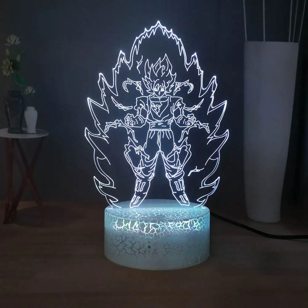 Сон Гоку светодиодный ночной Светильник Dragon Ball Z Kakarotto RGB 7 цветной USB