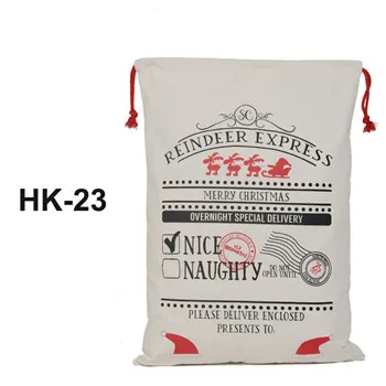 HK-23 10 шт./партия, Новое поступление, 38 стилей, сумки Санта Клауса, Холщовая Сумка Санта Клауса, Рождественский мешок Санта-Клауса - Цвет: HK-23