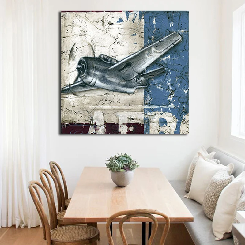 Винтажные кофейные самолеты Картина на холсте Современные Классические Постеры