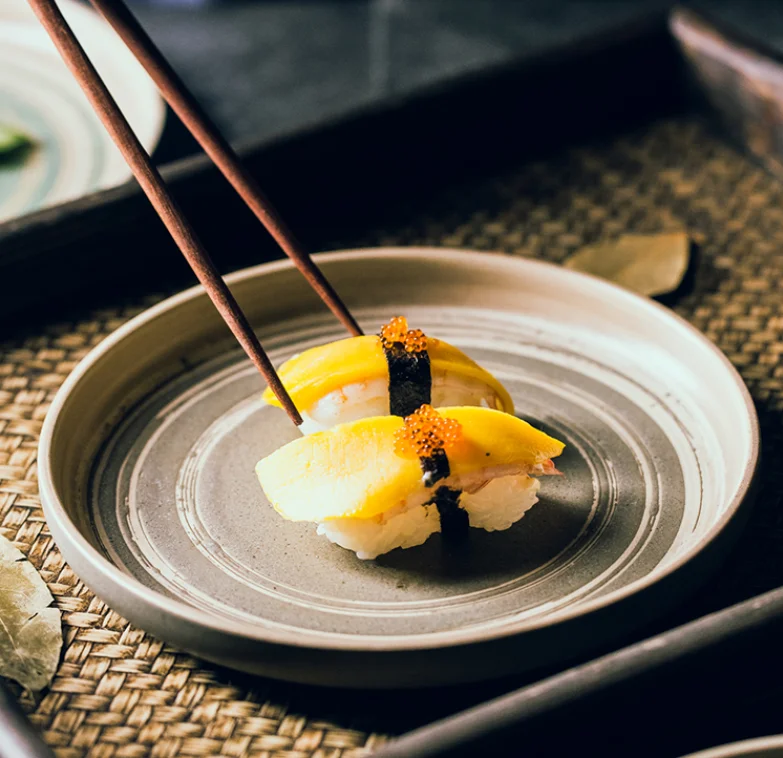 

Japanese-style Home Dining Plate Ceramic Plate Creative Flat Plates Dessert Tray Salad Plates For Kitchen Dishes