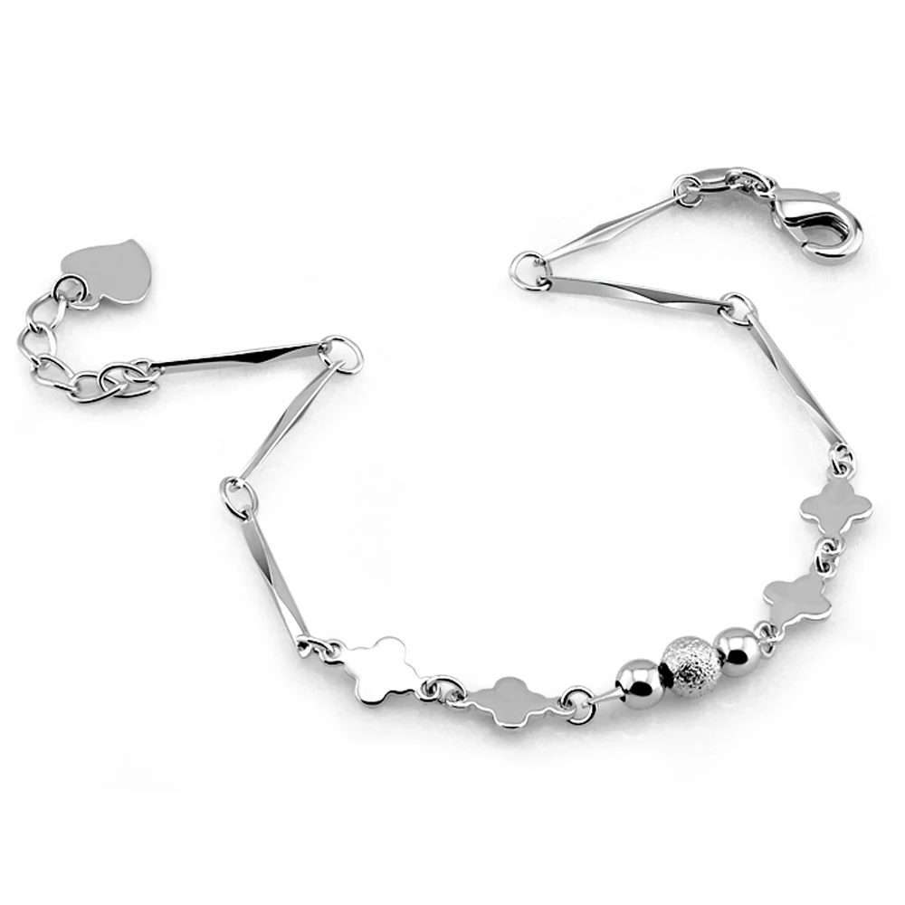 

High Quality 925 Sterling Silver Bracelet Fashion Silver Heart-Shaped Bracelet Simple Elegant Women Ladies Jewelry Accessories