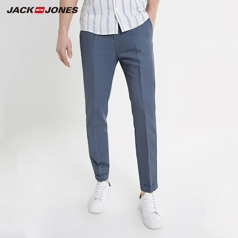 JackJones мужские облегающие льняные зауженные укороченные брюки с узкими штанинами