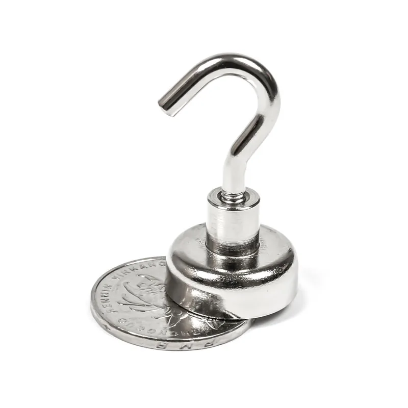 

1pc Mini Diameter of 20 mm Neodymium Magnet Super Strong Circular Hook Holder Hanger Magnets Linked for Home Kitchen 6KG
