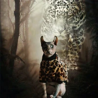 domineering leopard spot sphynx cat clothes for cats winter cat sweater berber fleece thick coat hairless cat apparel