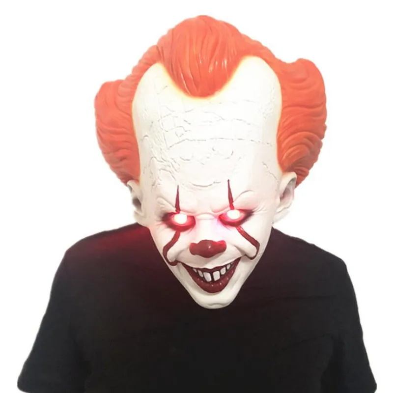LED MASK Pennywise маска клоуна Стивен Кинг Это латекс светодиодный маска ужаса принадлежности на хеллоуин для косплея - Цвет: LED MASK