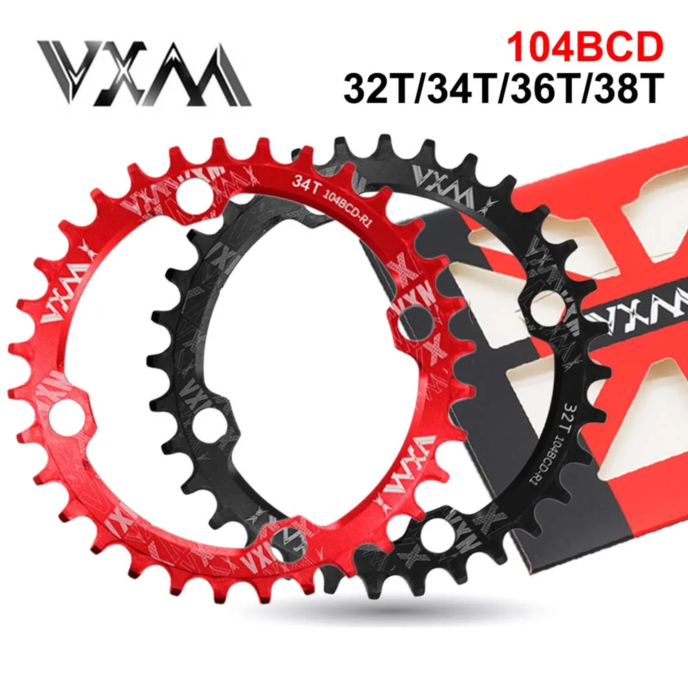 VXM Bicycle Crank Chainwheel 104BCD MTB Road Bike Chainring 32/34T/36T/38T Round Oval Bike Sprocket for shimano ixf crank sytem