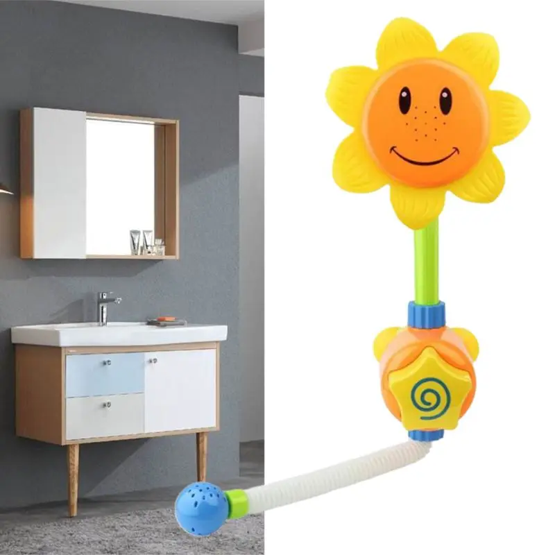 Мультфильм Подсолнух вода Душ Электрический разбрызгиватель спрей для малышей