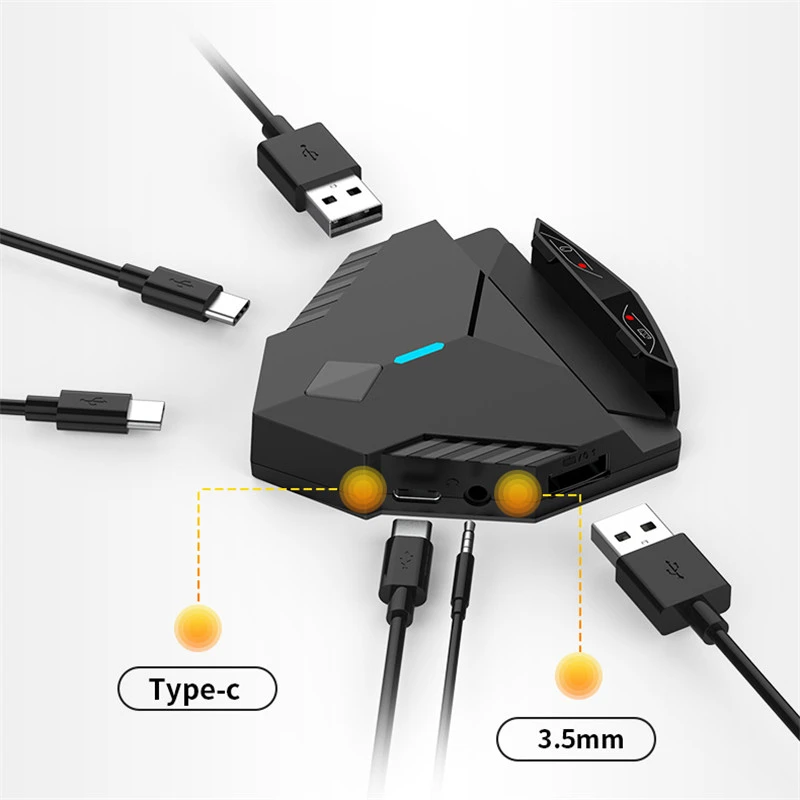 

Plug and Play Pubg Controller Gamepad PUBG Mobile Gaming Keyboard Mouse Converter Bluetooth Controller For Android Earphone Dual