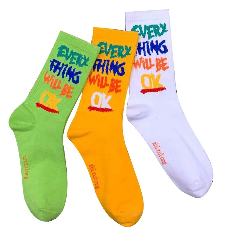 

Tide Sports Unisex Long Hip-hop Street Wear Socks Middle Tube College Style Skateboard Socks