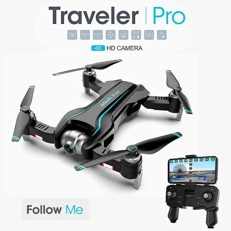 Радиоуправляемый Дрон 4K оптический поток следующая двойная камера FPV одна кнопка