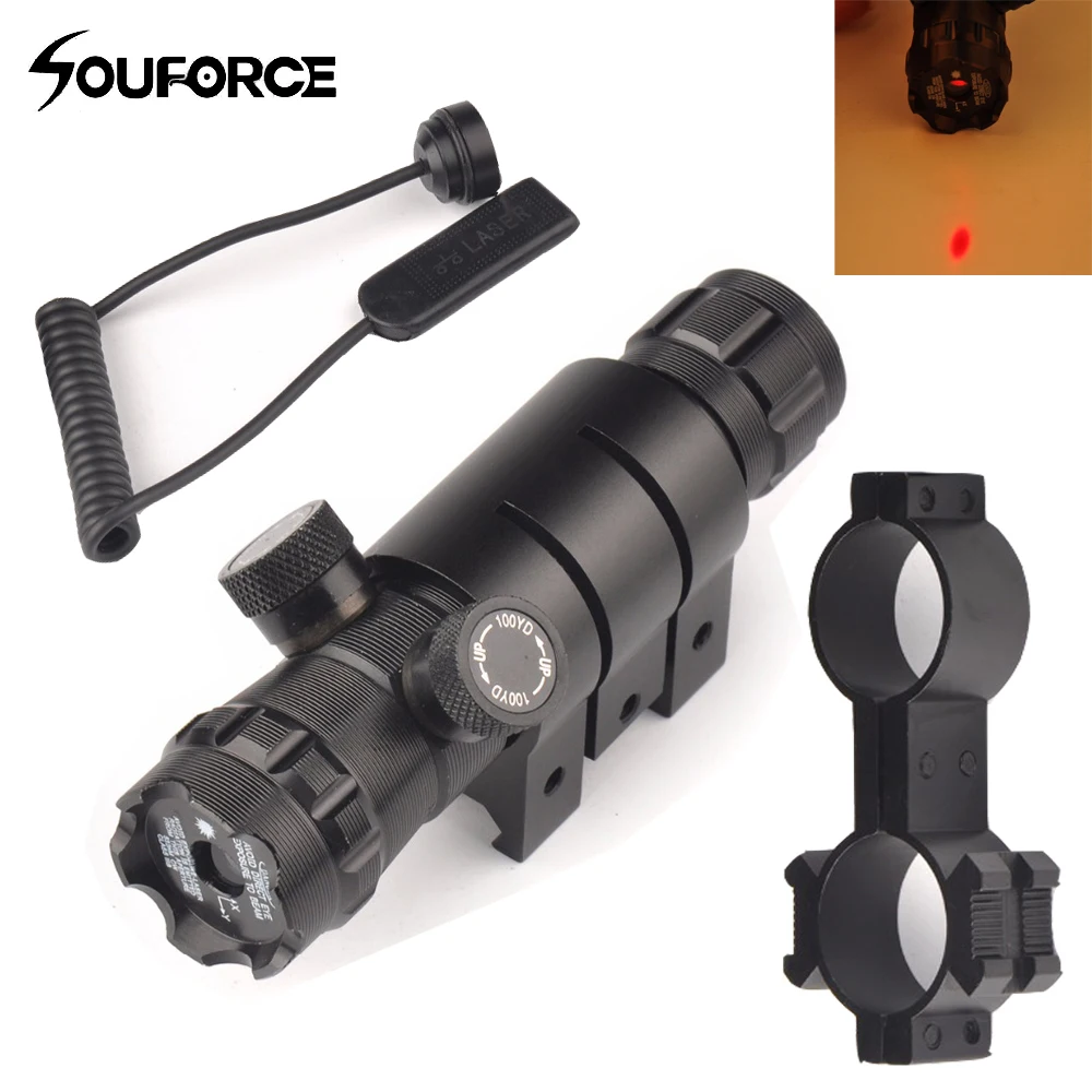 

Модернизированный Красный лазерный прицел для Пикатинни с рельсовым креплением 20 мм, дистанционный переключатель давления для страйкболь...
