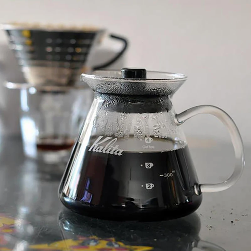 Kalita Wave Glass Server G 300ml Glass Coffee Pot Server 2 Cups Used with 101 Drippers Wave Dripper 155 Heat-resistant Glass