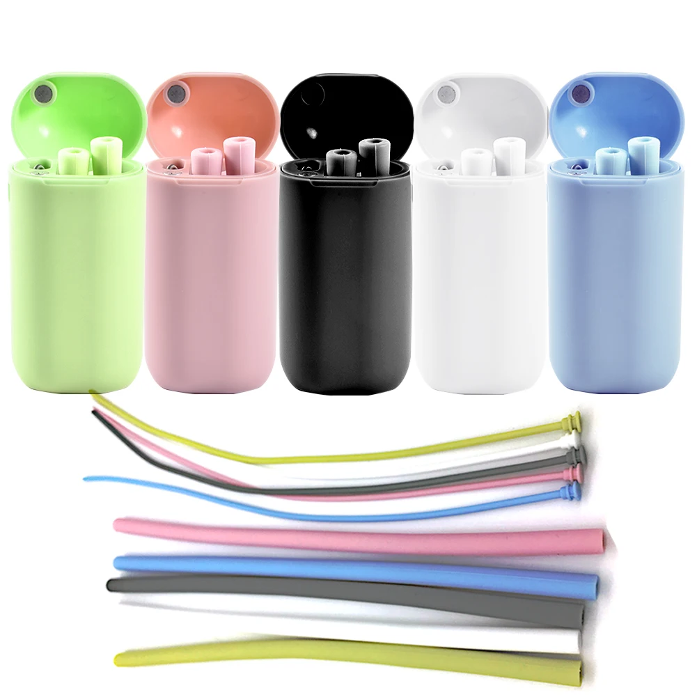 

Silicone Collapsible Straws Portable Straws Reusable Drinking Straws with Flexible Cleaning Brush and Carrying Case Dropshipping
