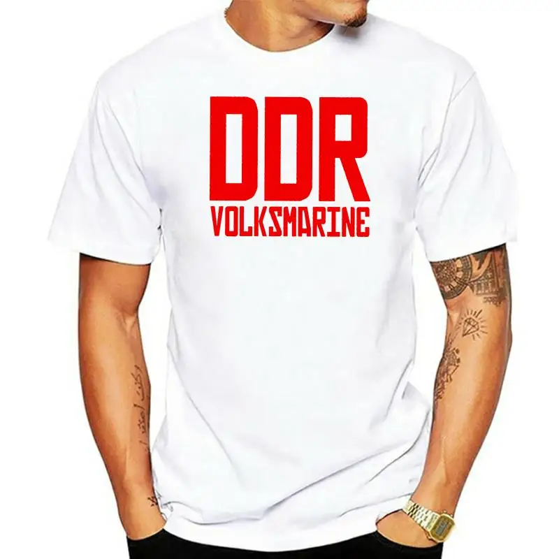 

100% Cotton for Man Shirts DDR East German Marine T-shirt Volksmarine Retro Military Vintage Style Shirt Print Tee Shirts