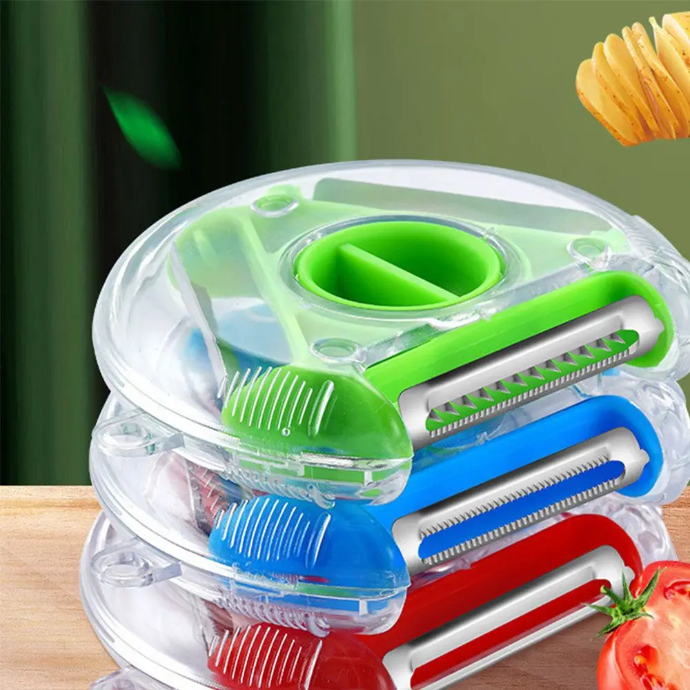 

Многофункциональная Овощечистка 3 в 1, измельчитель овощей и фруктов, измельчитель овощей с лезвием из нержавеющей стали, кухонные инструме...