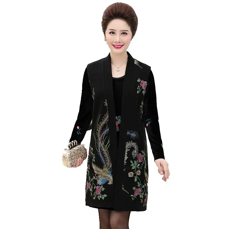 Женское элегантное осенне-зимнее платье для женщин среднего возраста