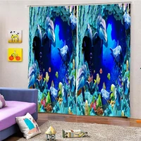 underwater world kids bedroom print blackout 3d window curtain for living room customized size drapes cortinas