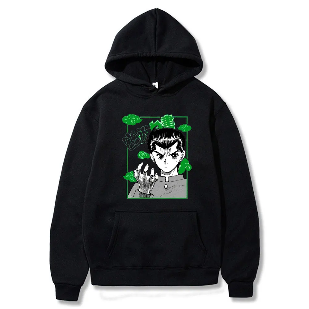 

Japanese Anime YuYu Hakusho Hoody Loose Pullover Sweatshirt Kawaii Urameshi Yuusuke Hoodies Men Women Spring 100% Cotton Hoodie
