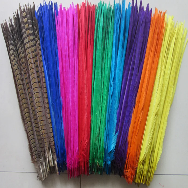 

Wholesale 100pcs Natural Pheasant Tail Feathers 55-60CM 22-24inch ewelry making Carnival Pheasant Feathers for Crafts Plumas