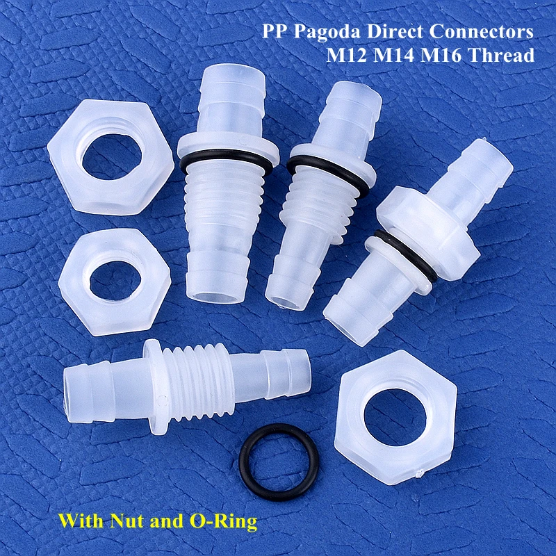 5 ~ 200 шт. от M12 M16 до 8 12 мм ПП пагода прямые соединители шестигранная гайка