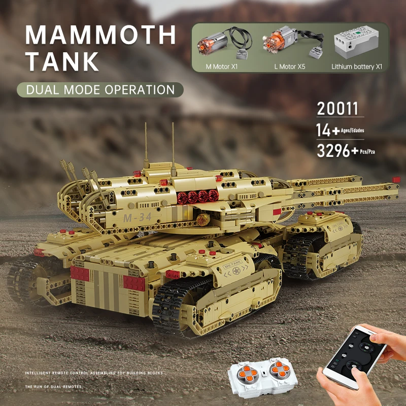 Молд KING 20011 высокотехнологичные игрушки APP RC военный Мамонт Танк MKII Модель Сборка