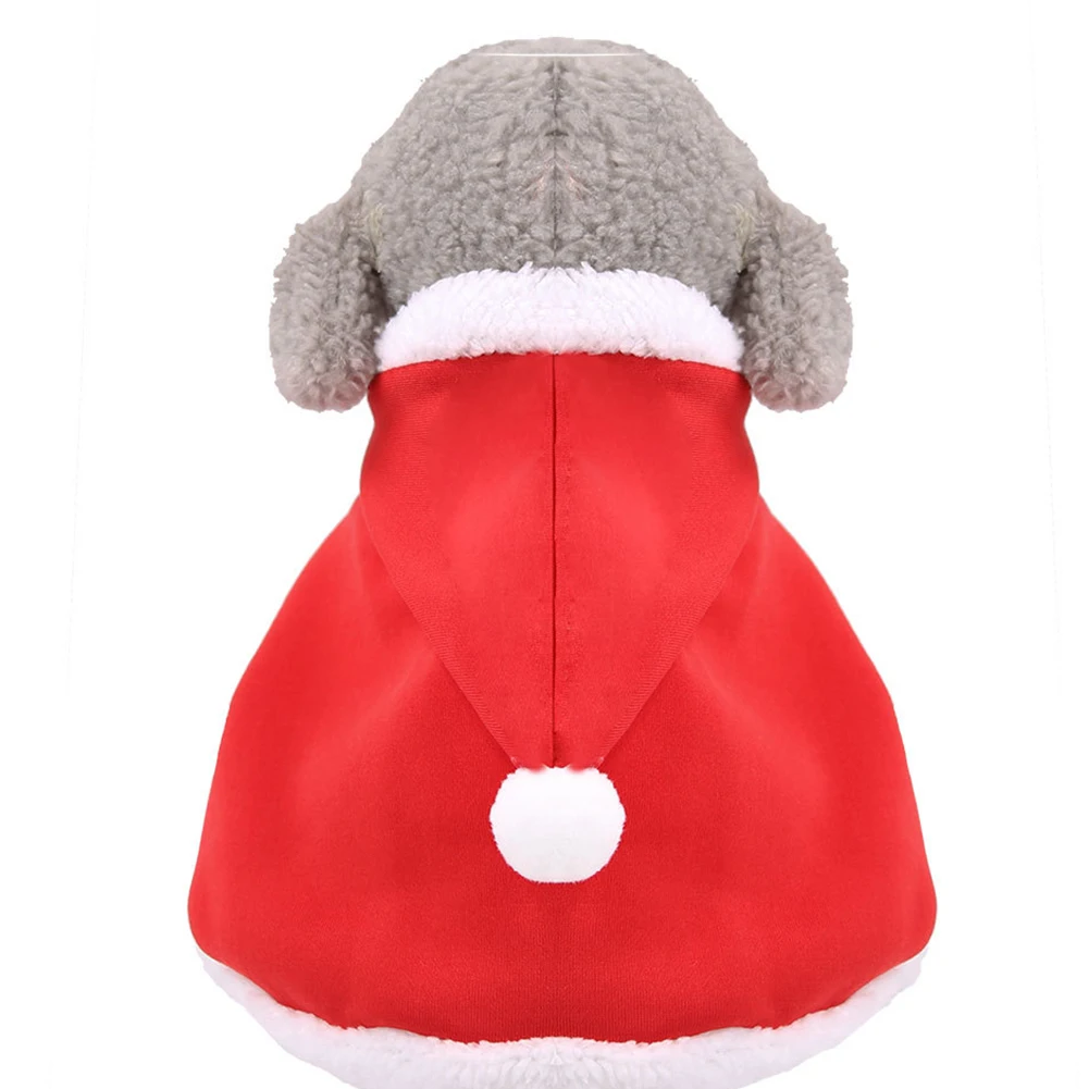 Christmas Cat Puppy Santa Hat Cloak Pet Cosplay Costume Xmas Kitten Red Caps Clothing Clothes Funny Party Dog Mantle Dress Up images - 6