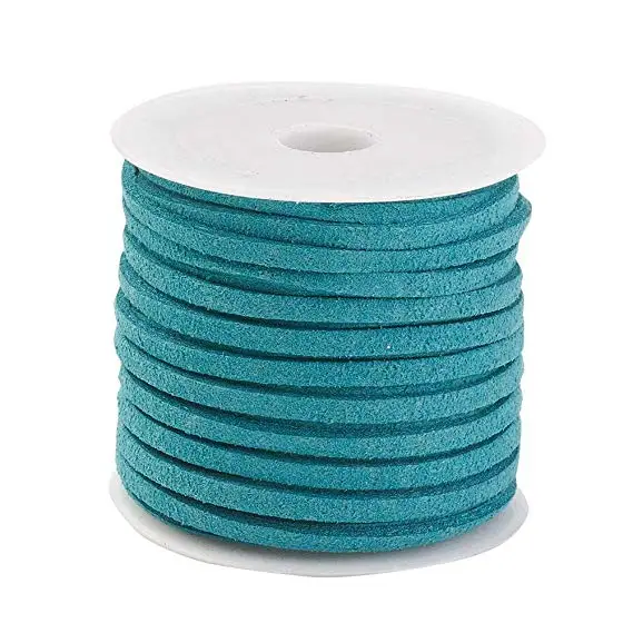 Teal 5 м/рулон 3x1,5 мм плоский шнурок из искусственной замши, ожерелье, веревочка, рукоделие, бархатное кружево, сделай сам, нить, цепочка, ожерелье, ювелирное изделие, F55 - Цвет: Teal