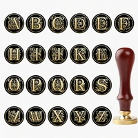 wax seal stamps metal head curlicue 26 european letter seal head with crown diy stamp envelope wedding decoration craft supplies