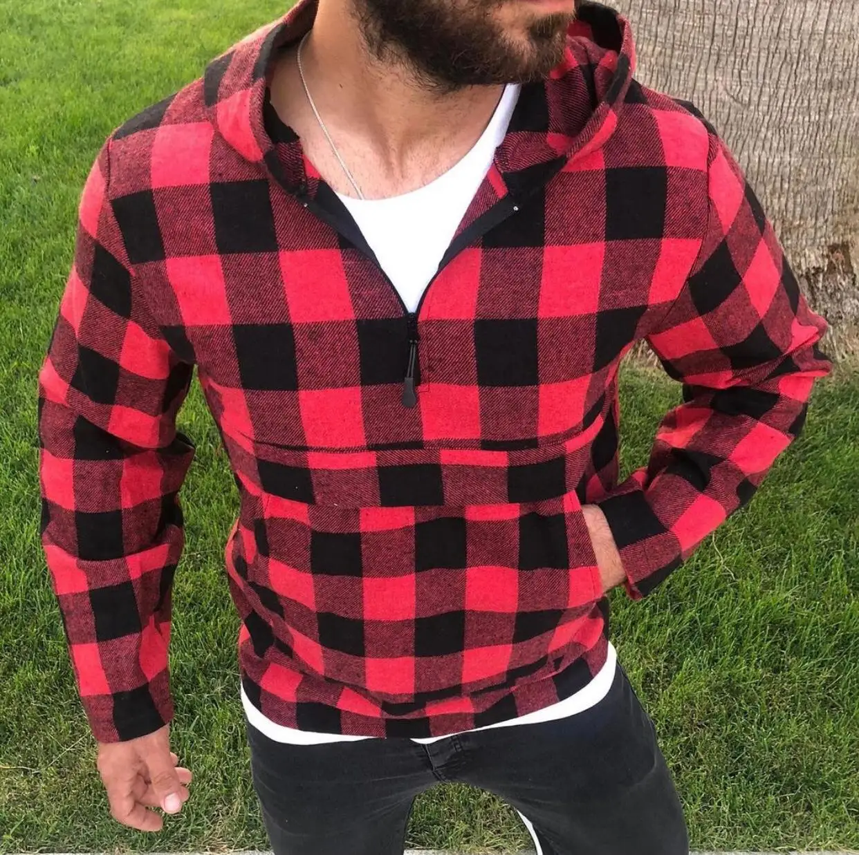 

Мужская хлопковая рубашка с капюшоном, размеры S, M, L, XL, 2021