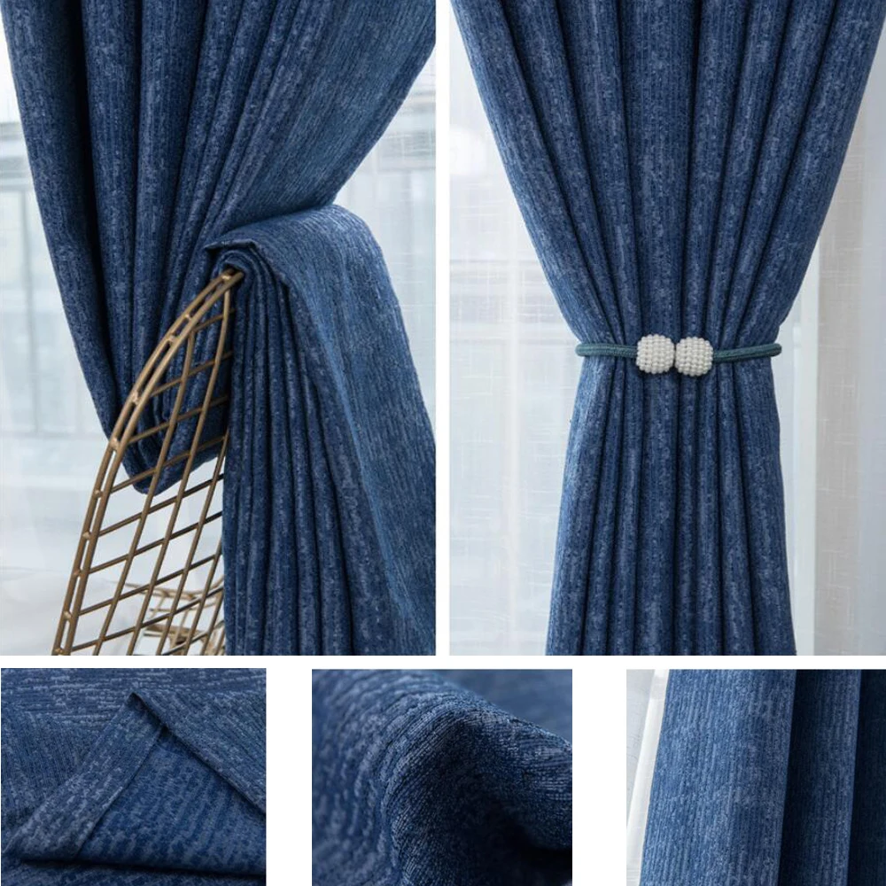 Современные затемняющие шторы в полоску из синели для спальни занавески на окна