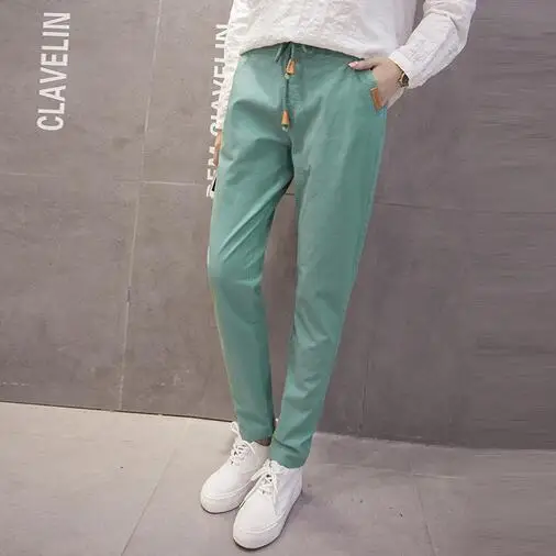 2019 New Spring &amp Autumn Cotton Linen Solid color Long Pants women vintage Trousers Girls Mori pant DW881 | Женская одежда