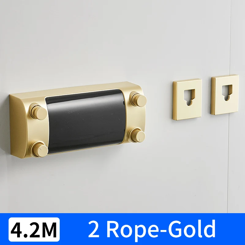 2 Rope-Gold Выдвижная Веревка для белья домашняя уличная сушилка для одежды телескопическая нержавеющая веревка невидимая Одежда сушилка для одежды двойная веревка - Цвет: 2 Rope-Gold