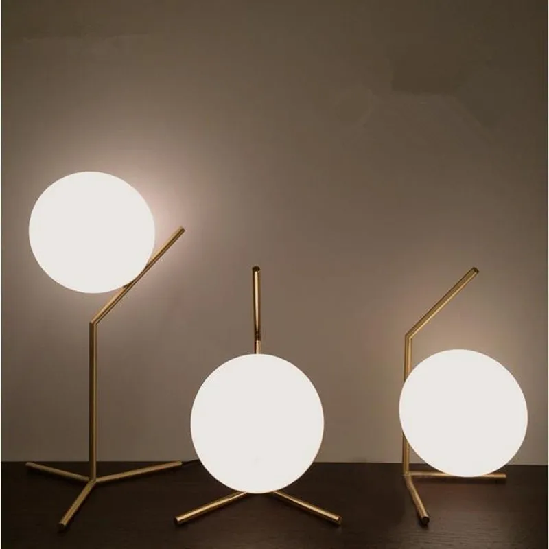 Современная стеклянная настольная лампа в виде шара E27 Скандинавская Настольная